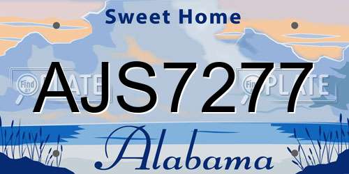 AJS7277 Alabama License Plate