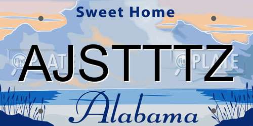 AJSTTTZ Alabama License Plate