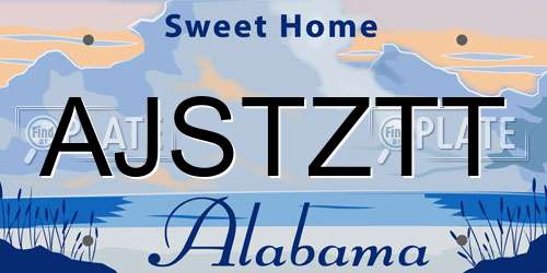 AJSTZTT Alabama License Plate