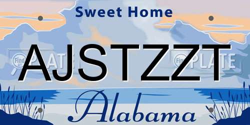 AJSTZZT Alabama License Plate