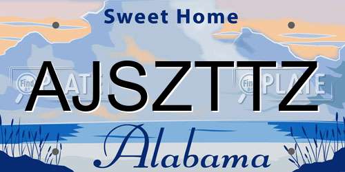 AJSZTTZ Alabama License Plate