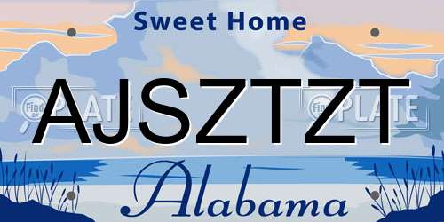 AJSZTZT Alabama License Plate