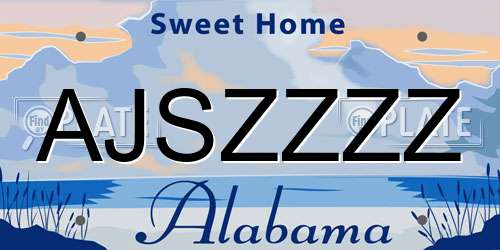 AJSZZZZ Alabama License Plate