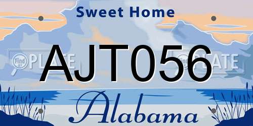 AJT056 Alabama License Plate
