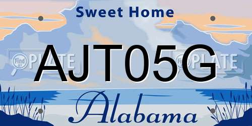 AJT05G Alabama License Plate