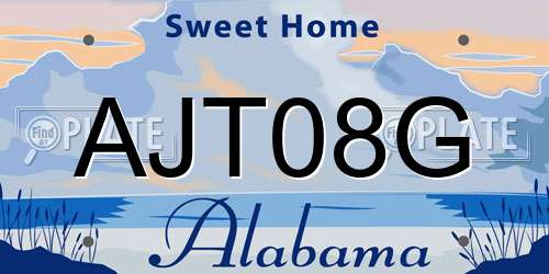 AJT08G Alabama License Plate