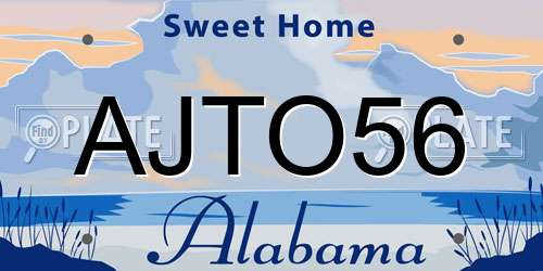 AJTO56 Alabama License Plate