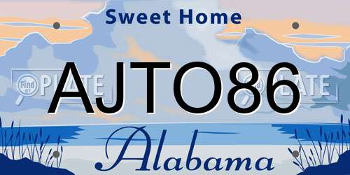 AJTO86 Alabama License Plate