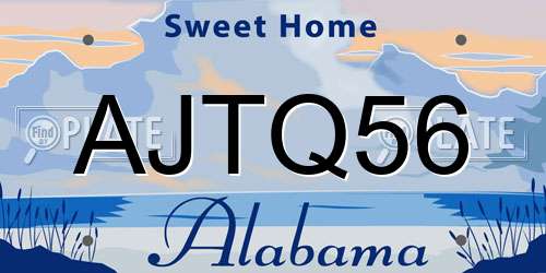AJTQ56 Alabama License Plate