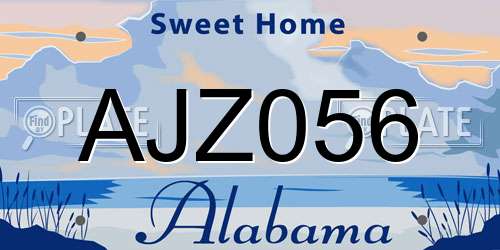 AJZ056 Alabama License Plate
