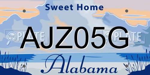 AJZ05G Alabama License Plate