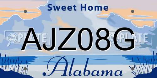 AJZ08G Alabama License Plate