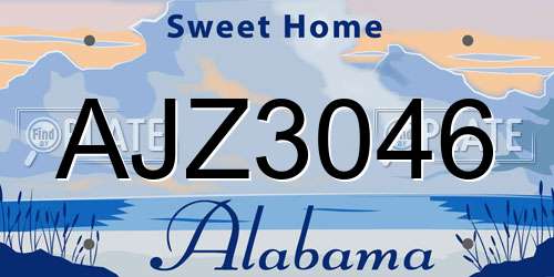 AJZ3046 Alabama License Plate