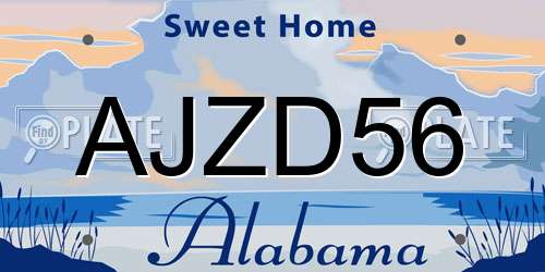 AJZD56 Alabama License Plate
