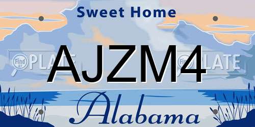 AJZM4 Alabama License Plate