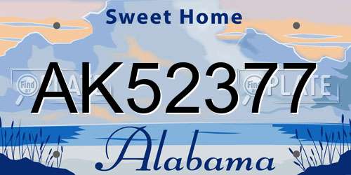 AK52377 Alabama License Plate