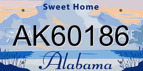 AK60186 Alabama License Plate