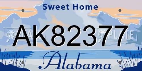AK82377 Alabama License Plate