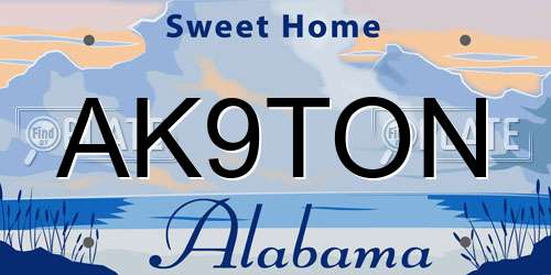 AK9TON Alabama License Plate