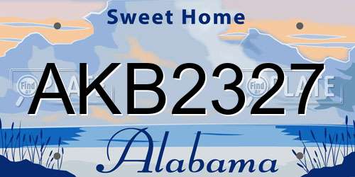 AKB2327 Alabama License Plate
