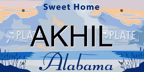 AKHIL Alabama License Plate