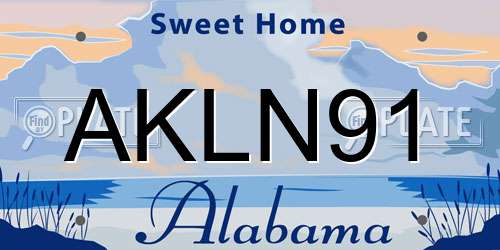 AKLN91 Alabama License Plate