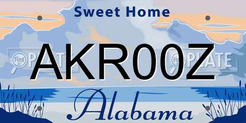 AKR00Z Alabama License Plate