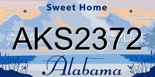 AKS2372 Alabama License Plate