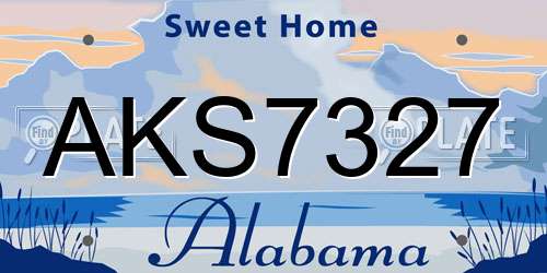 AKS7327 Alabama License Plate