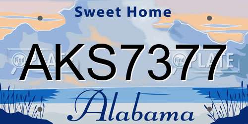 AKS7377 Alabama License Plate