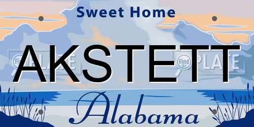 AKSTETT Alabama License Plate
