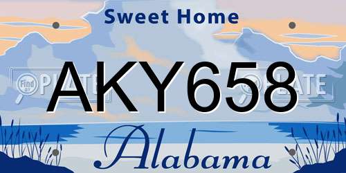 AKY658 Alabama License Plate