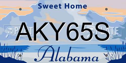 AKY65S Alabama License Plate