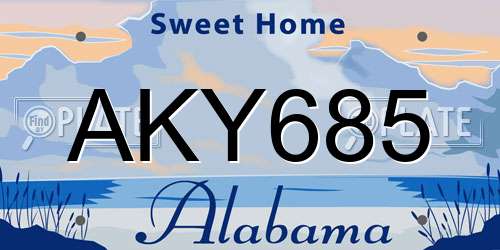AKY685 Alabama License Plate