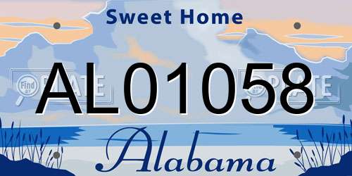 AL01058 Alabama License Plate