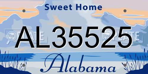 AL35525 Alabama License Plate