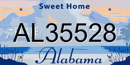 AL35528 Alabama License Plate
