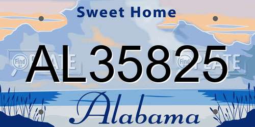 AL35825 Alabama License Plate