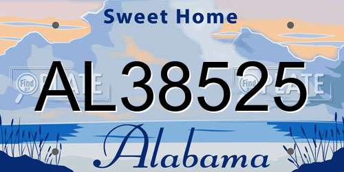 AL38525 Alabama License Plate