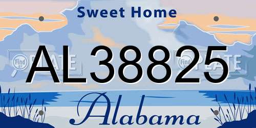 AL38825 Alabama License Plate