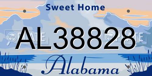 AL38828 Alabama License Plate