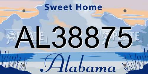 AL38875 Alabama License Plate