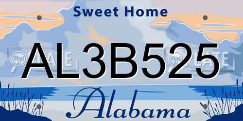 AL3B525 Alabama License Plate