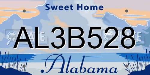 AL3B528 Alabama License Plate