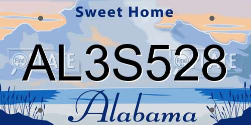 AL3S528 Alabama License Plate