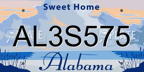 AL3S575 Alabama License Plate