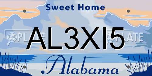AL3XI5 Alabama License Plate