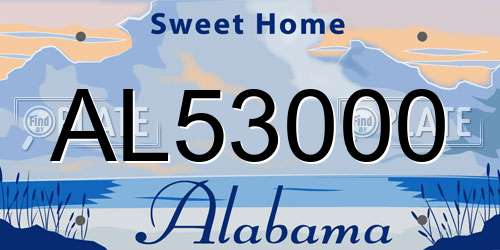 AL53000 Alabama License Plate