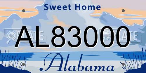 AL83000 Alabama License Plate