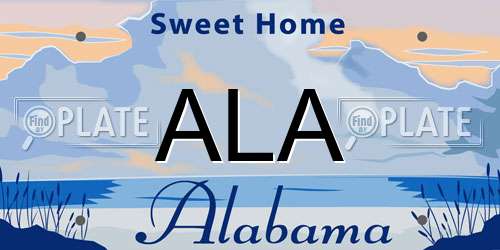 ALA Alabama License Plate